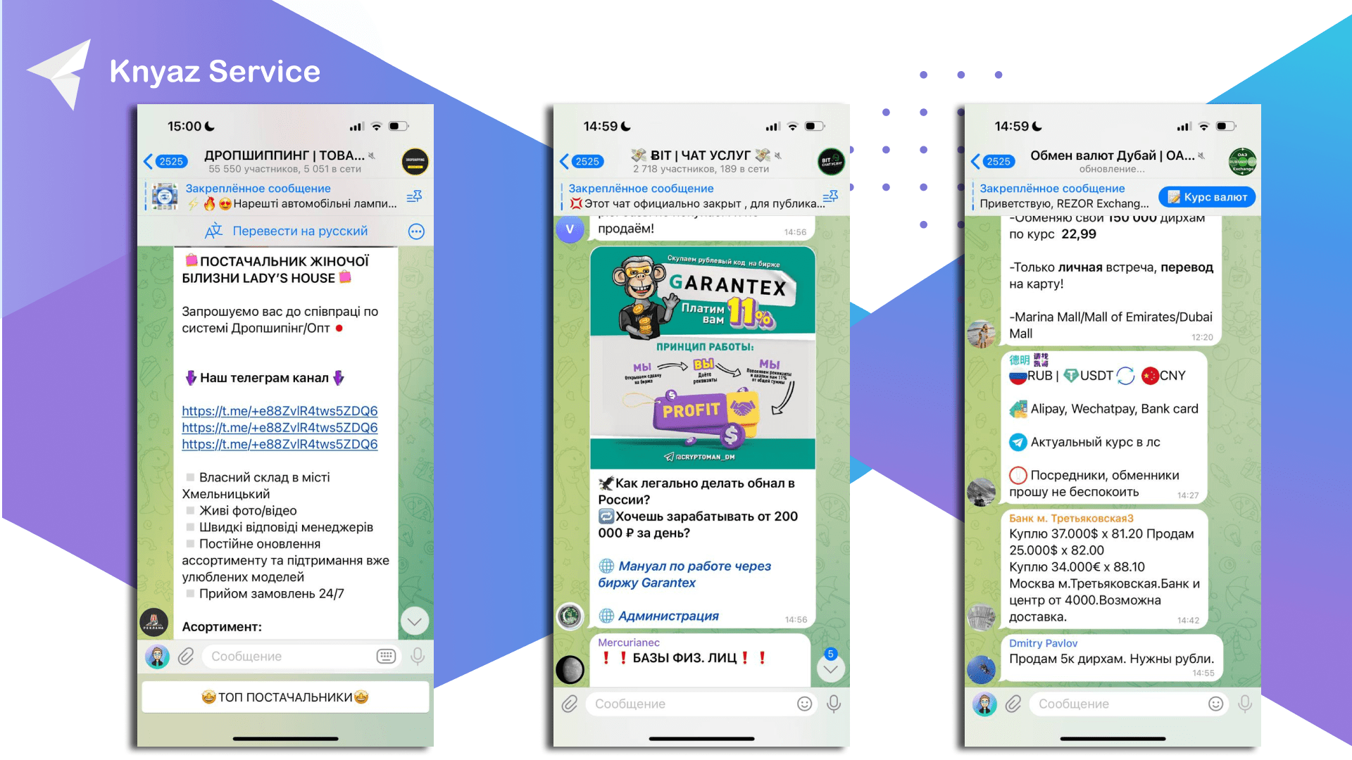 Скриншот рекламной кампании в Telegram