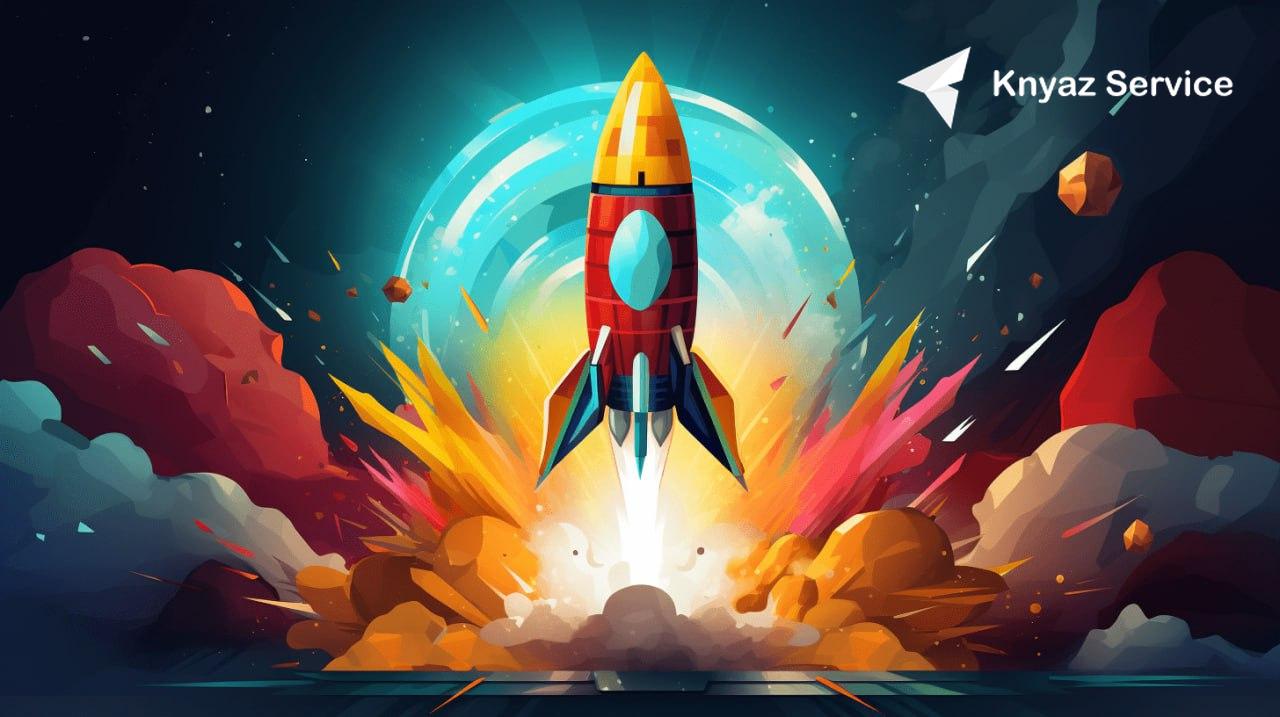 Иконка ракеты, символизирующая старт вашего бота в Telegram